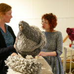Sally and Betsy talk about a chicken footstool