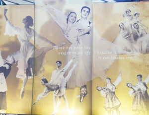 The lobby of the Kansas City Ballet celebrates the history of the company.
