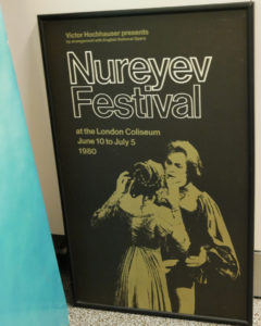 A vintage poster from the Nureyev Festival sits in Devon's office.