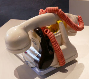 Ceramic telephone made by Shalene Valenzuela