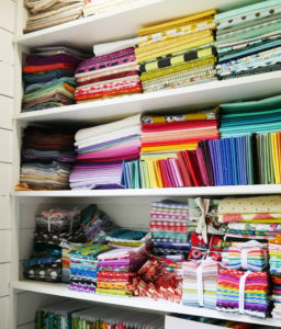 Tula Pink's fabric stash.