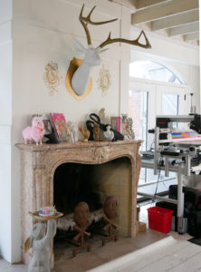 A shot of Tula Pink's office and sewing studio.