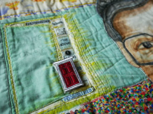 A three dimensional door to possibilities on Nedra's Rosa Parks quilt.