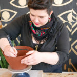 Evie Englezos of Sweet Destructor at work in her studio.