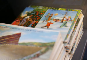 Luke's collection of vintage postcards.