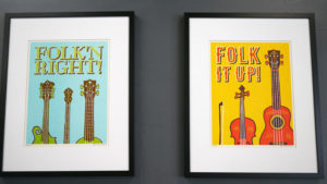 Two folk-inspired prints designed by Two Tone Press.