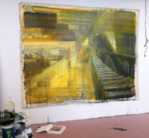 Painting-in-progress in Kathy Liao's studio.