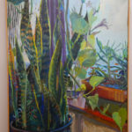 The final painting of a snake plant by Kathy Liao.