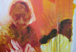 Detail of Kathy Liao's painting of her grandmother.