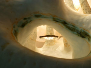 A shot of the inside of Momoko's spinning lamp.